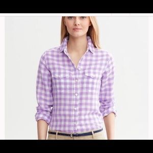 Banana republic linen soft wash gingham